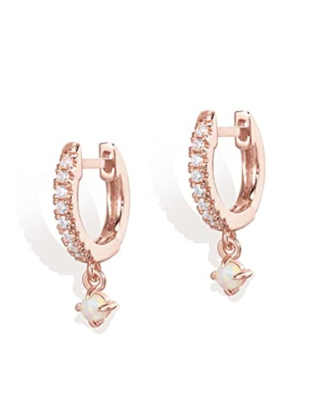 New - 14K Gold Plated Huggie Hoop Earrings with Charms for Women